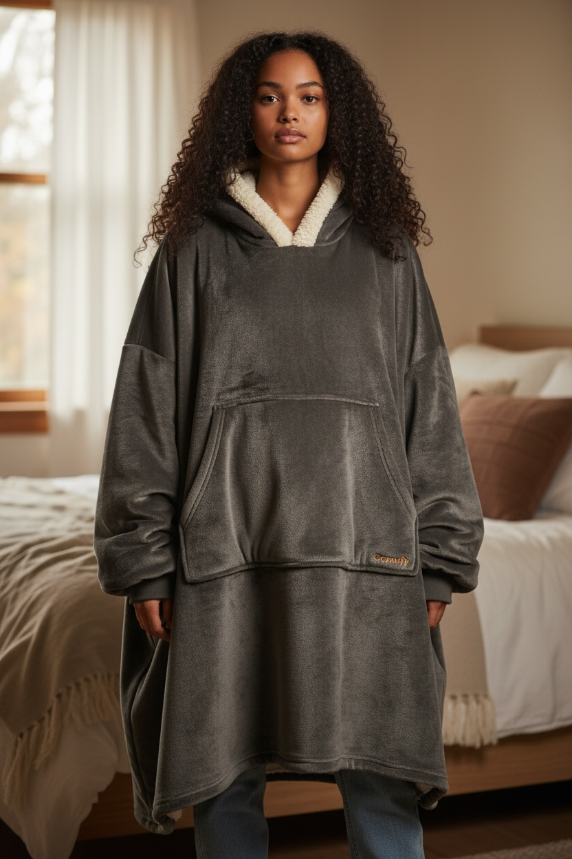 Cozy Wearable Blanket - Charcoal Edition