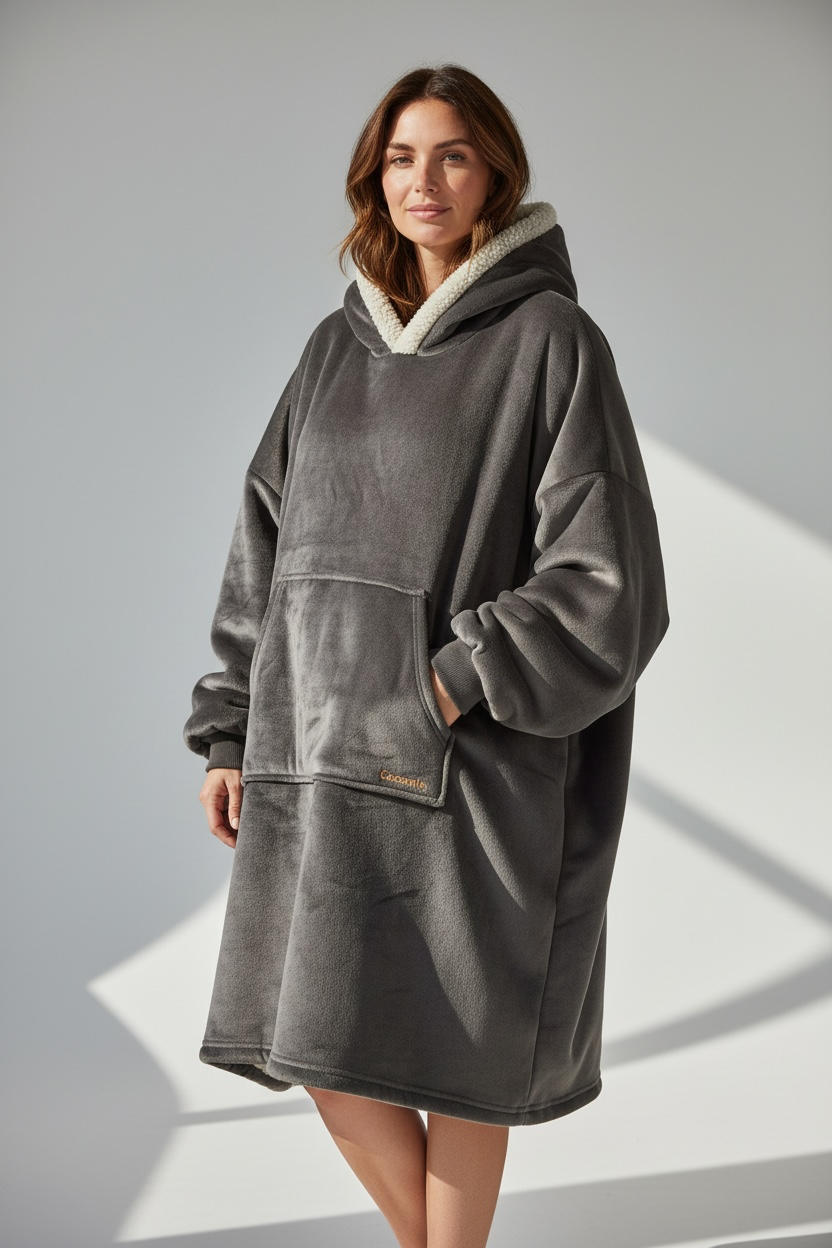Cozy Wearable Blanket - Charcoal Edition